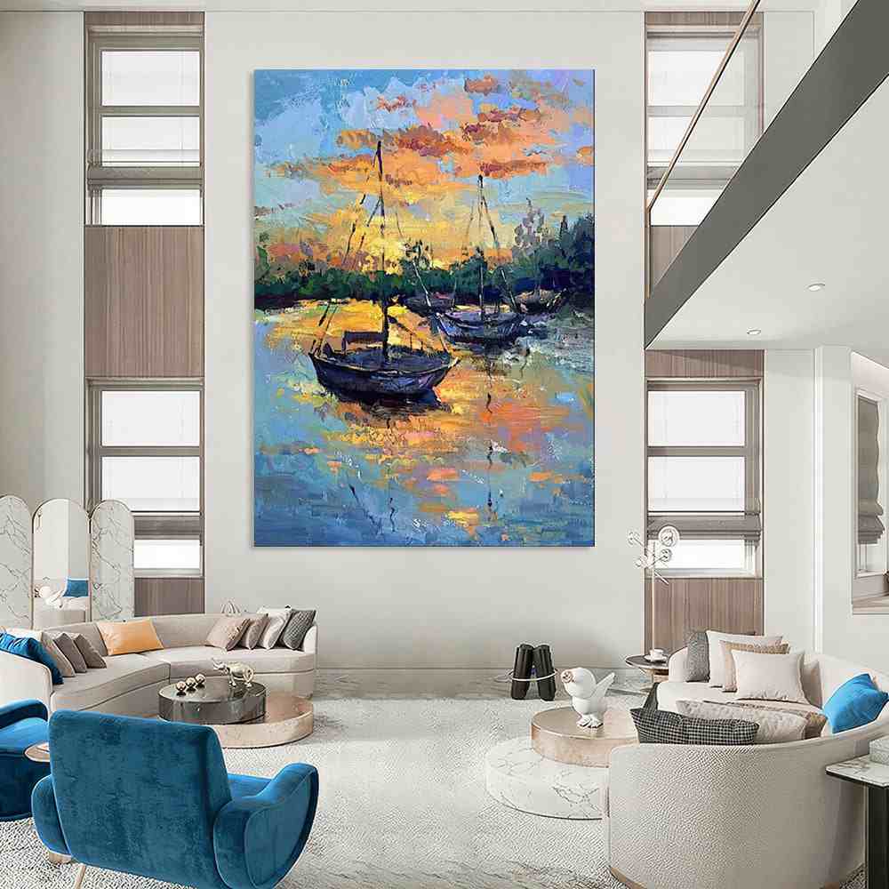beach sunset abstract painting design 3